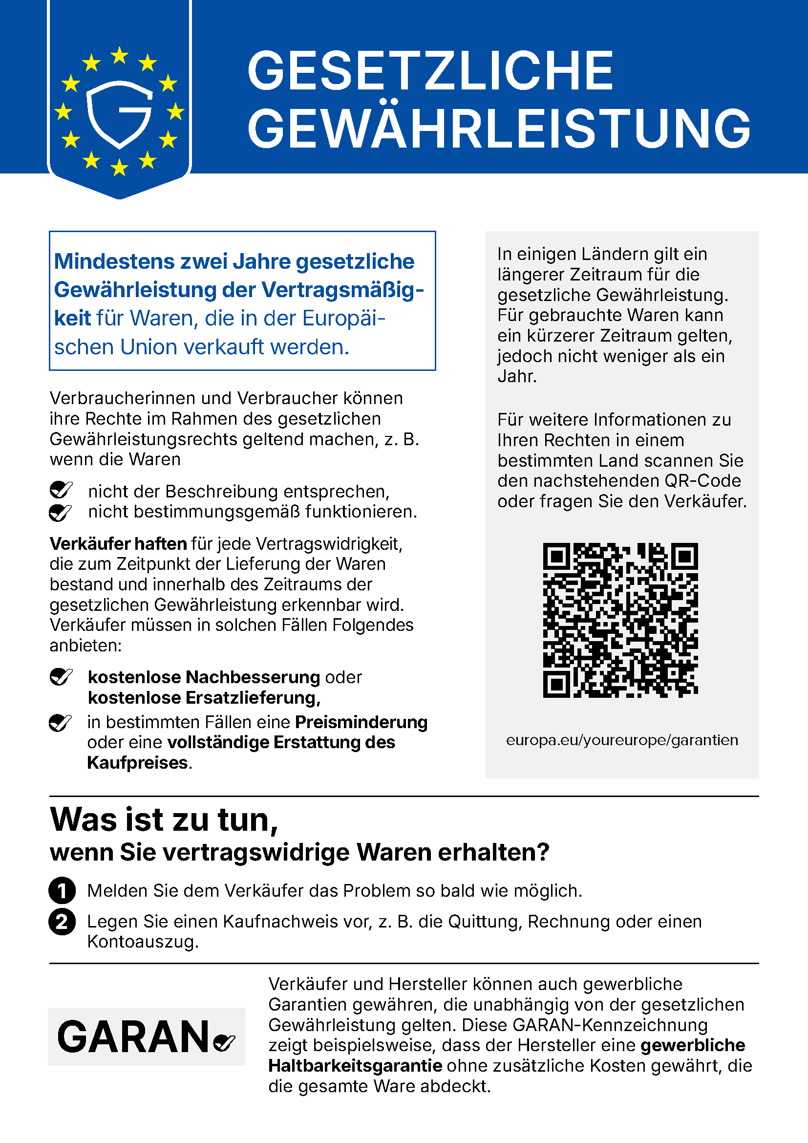 Michael Gahn DESIGN | EU Gewährleistungslabel und GARAN Garantie Label Michael Gahn DESIGN | EU Gewährleistungslabel und GARAN Garantie Label